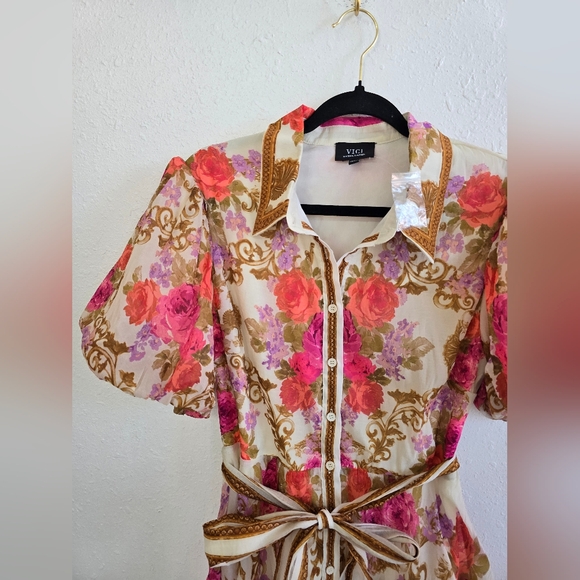 Vici NWT Meadowlane Floral Waist Tie Midi Dress Size XL - Picture 7 of 11